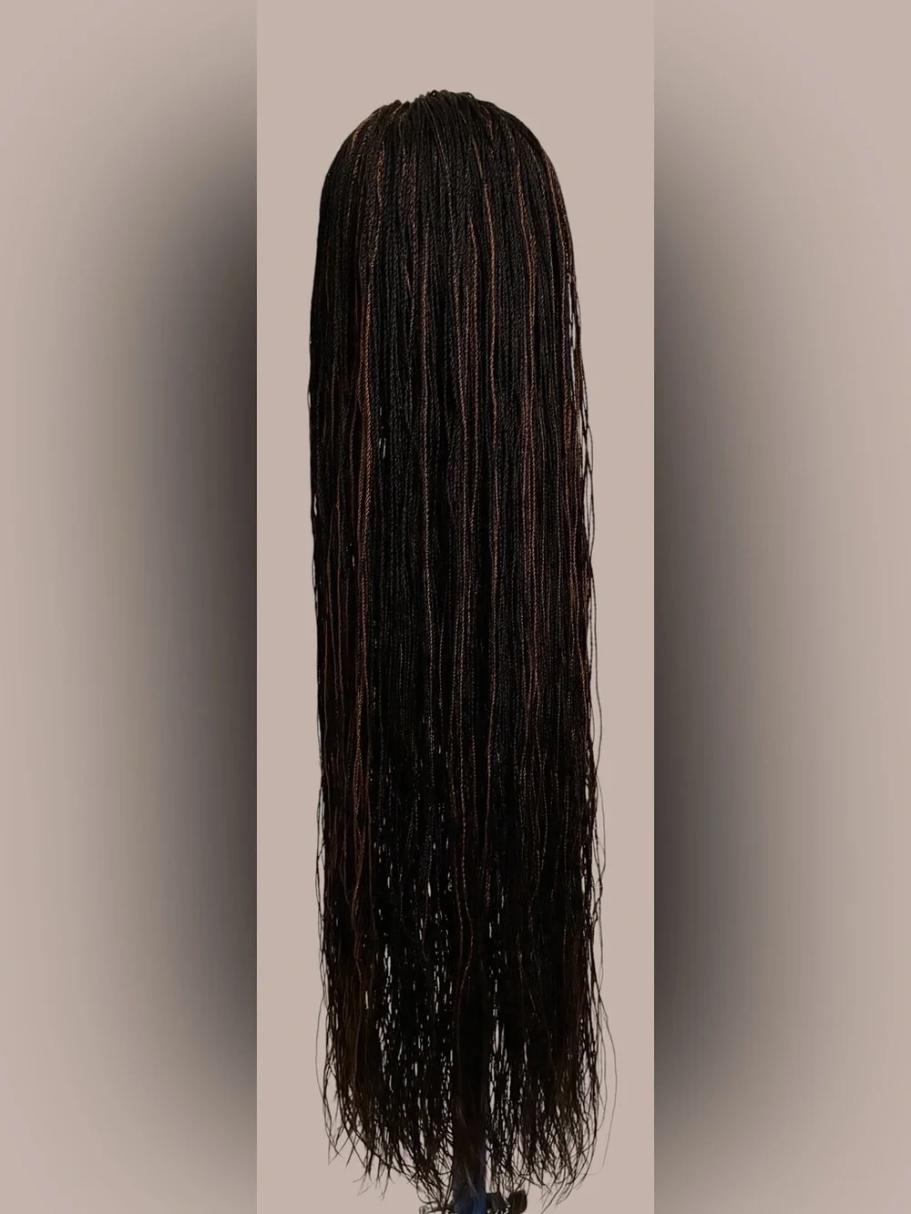 Synthetic Micro Twist Lace Front Wig in Black with Copper Highlights